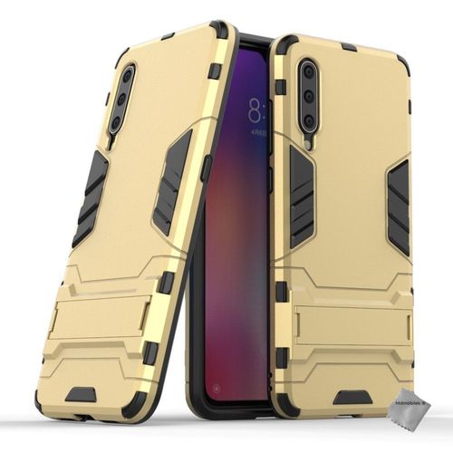 Housse Etui Coque Rigide Anti Choc Pour Xiaomi Mi 9 + Verre Trempe - Or