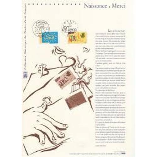 Collection Historique Du Timbre Poste Francais Naissance. Merci 11/01/2003 (1er Jour)