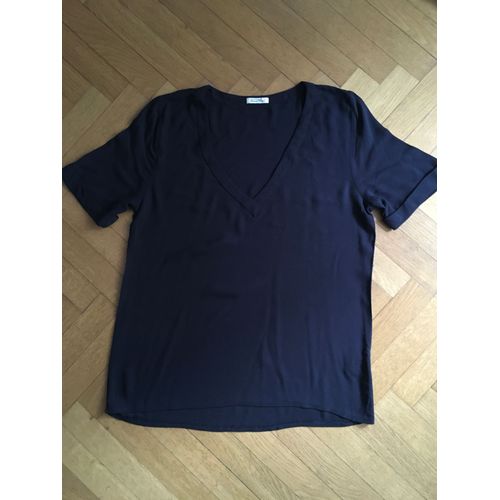 Top Manches Courtes American Vintage Taille M Bleu Marine