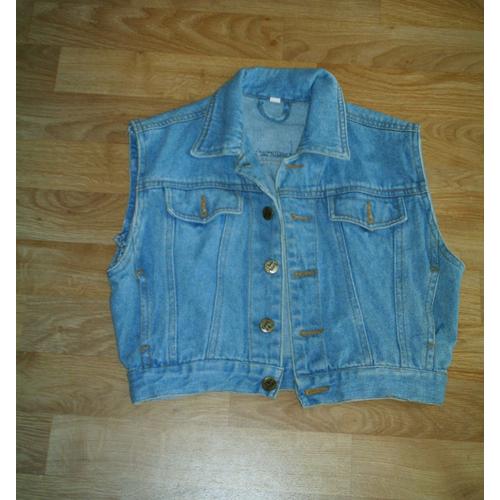 Veste En Jean Sans Manches Top Jeans 8/10 Ans