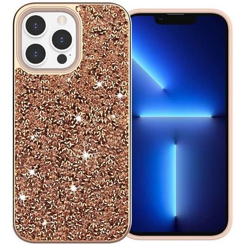 Coque Pour Iphone 14 Pro Max 5g Paillettes Léger Et Antichoc Iphone 14 Pro Max 5g Coque Inférieure Simple Apparence Bling Glitter Cover Pour Iphone 14 Pro Max 6.7 Pouces Orange