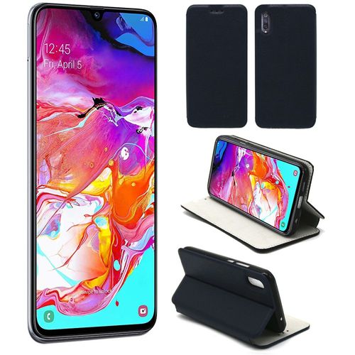 Etui Luxe Samsung Galaxy A70 4g Bleu Ultra Slim Cuir Pu Avec Stand - Housse Coque De Protection Samsung Galaxy A70 Smartphone 2019 - Accessoires Pochette Cover Xeptio Case