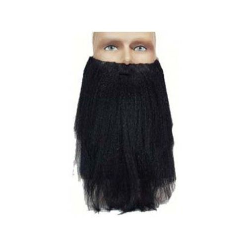 Barbe Longue Noire - Homme Moderne - Taille Unique - Accessoire Deguisement Adulte - Moustache - Carnaval - Fete - Soiree