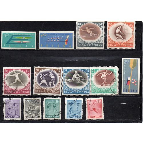 Pologne- Lot De 9 Timbres Oblitérés Et 5 Timbres Neufs- Sports