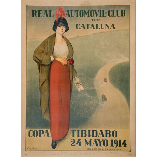Affiche Club Automobiles De Catalogne 1914