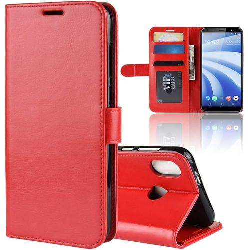 Coque Htc U12 Life Etui Htc U12 Life Anti Rayures Coque Tpu Pochette Portefeuille Fentes Pour Cartes Fermeture Aimantée Housse En Cuir Synthétic Fonction Stand Pour Htc U12 Life