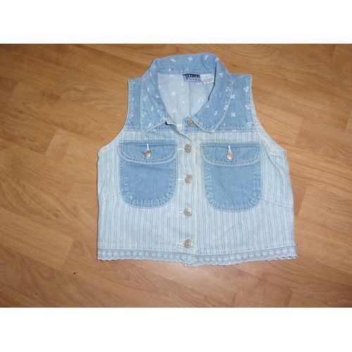 Veste En Jean 2 Bleus Façon Dentelle Genuine Blues Tbe