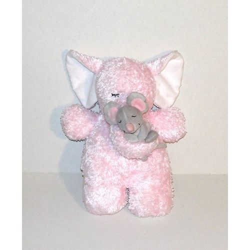 Elephant Kimbaloo Rose Peluche Doudou Elephant Qui Tient Une Souris