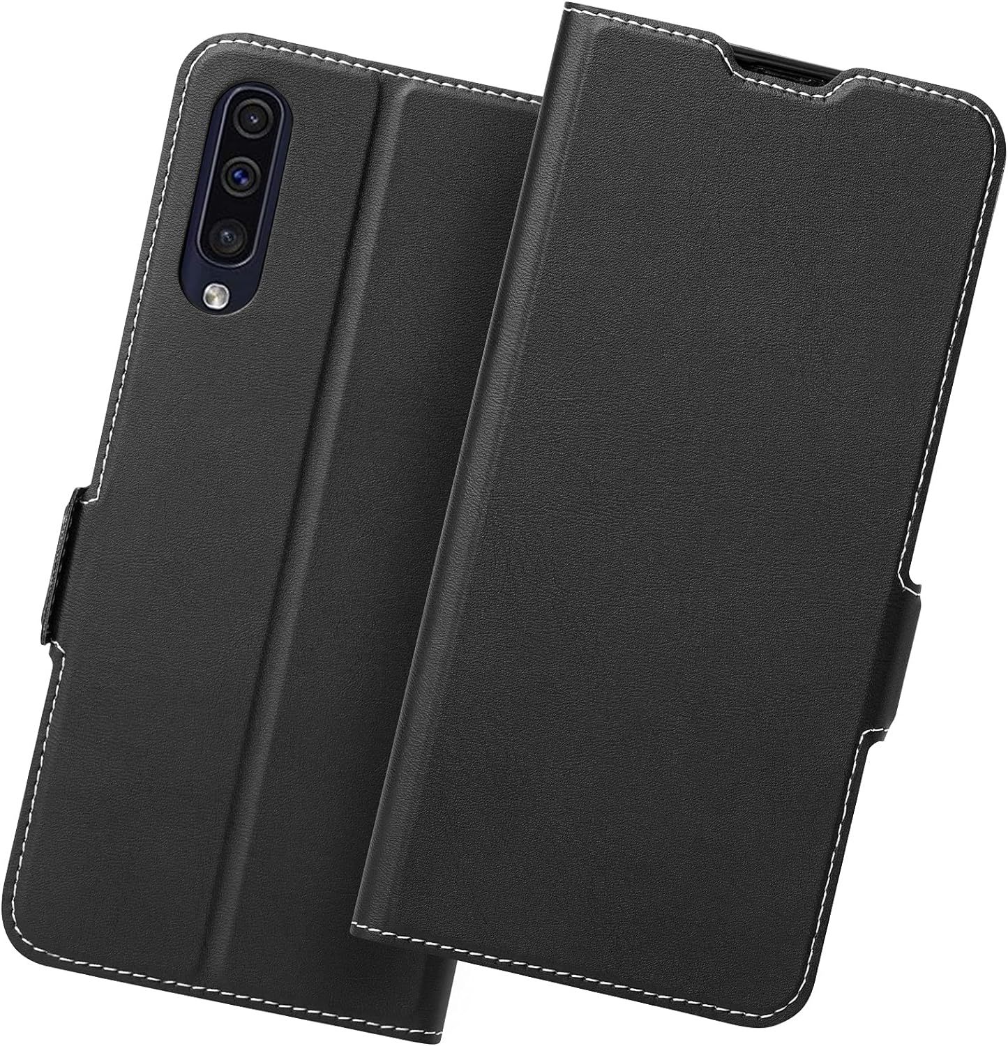 Coque Samsung Galaxy A50/A50s/A30s,Housse Galaxy A50,Coque Samsung A50 Rabat/Clapet,Protection Samsung A50 Cuir,Etui Galaxy A50,Folio Phone Cover Case,Flip Phone Cover Case.Noir