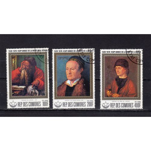 Timbres De Poste Aérienne Des Comores (450ème Anniversaire De La Mort DAlbrecht Dürer)