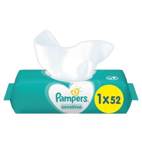 Pampers Lingettes Bebe Sensitive - 52 Lingettes