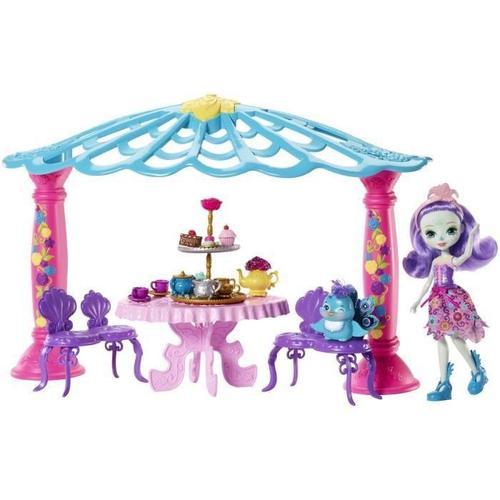 Enchantimals - Le Salon De The De Mme Paon - Coffret Incluant Une Poupee 15 Cm. Une Figurine Et Des Accessoires