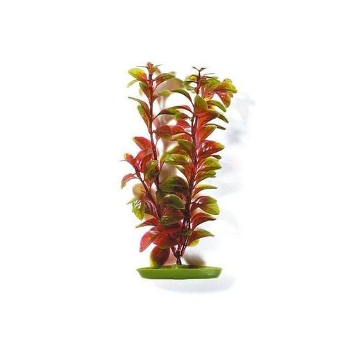 Aqua Plantes Artificielles Marina Red Ludwigia 20 Cm - Plastiques - Vertes Et Rouges - Pour Aquarium