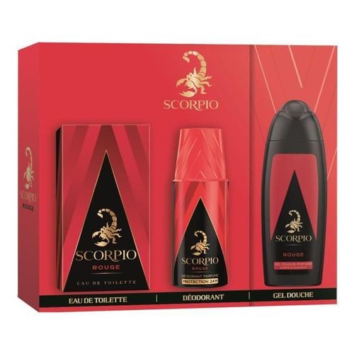 Scorpio Coffret Rouge Eau De Toilette 75 Ml + Deodorant Atomiseur 150 Ml + Gel Douche 250 Ml 