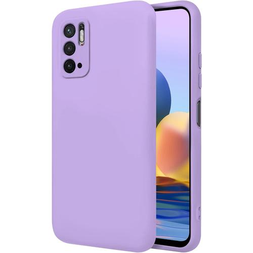 Coque Compatible Avec Xiaomi Redmi Note 10 5g 6.5"" Étui Rigide Lilas Silicone Liquide Premium Doux Doublure Intérieure Microfibre Protège L'appareil Photo Antidérapant Résistant