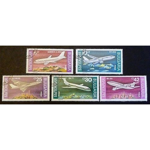Bulgarie Oblitéré Y Et T N° 3330 Et + Lot De 5 Timbres De 1990 Avions Modernes