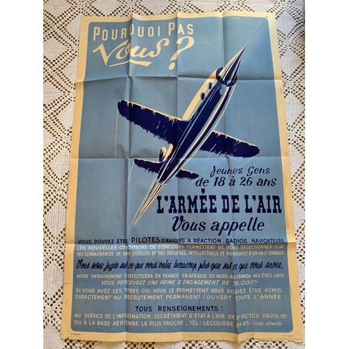 Affiche Recrutement Armée De LAir Pourquoi Pas Vous 1950