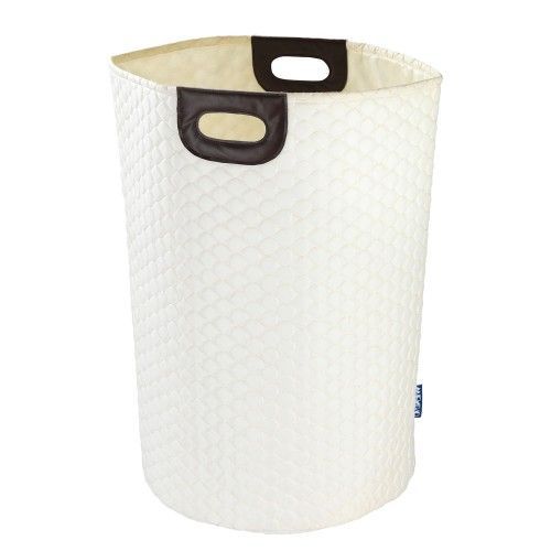 Panier à linge - Wabo - Polyester dessin alvéoles - 75 litres - beige WENKO