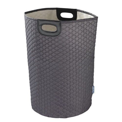 Panier à linge - Wabo - Polyester dessin alvéoles - 75 litres - noir WENKO