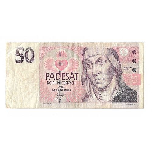 Billet Tchécoslovaquie 50 Couronnes 1993 Alphabet A