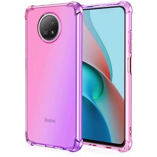 Coque Pour Xiaomi Redmi Note 9t 5g Coque Étui En Gradient Color Très Mince Tpu Case Cover Housse De Transparente Antichoc Souple Silicone Bumper Avec Coins Renforcés Rose/Violet