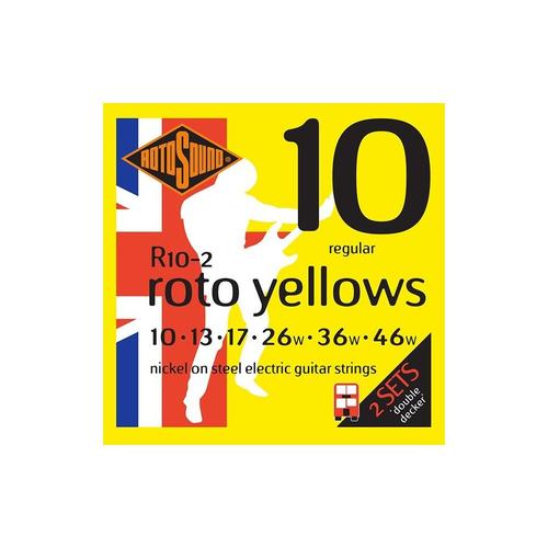 Rotosound R10-2 Roto Yellows Double Decker - Jeu De Cordes Guitare Électrique - 10-46