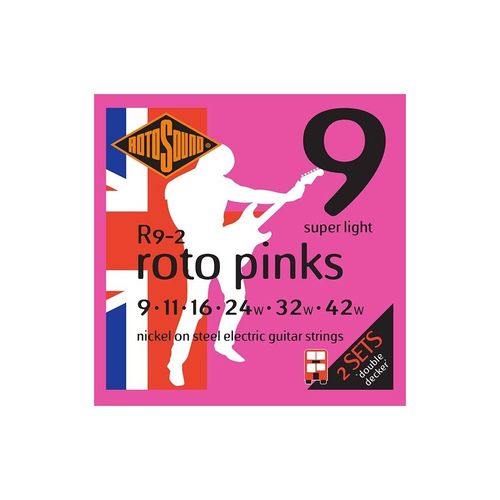 Rotosound R9-2 Roto Pinks Double Decker - Jeu De Cordes Guitare Électrique - 9-42