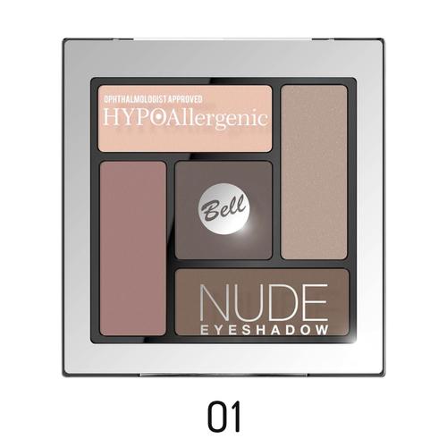 Palette Fards Nude Hypoallergéniques 01.Beige Clair/Beige/Beige Rosé/Châtain/Brun 
