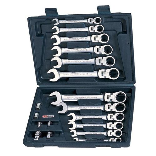 KS Tools 503.4868 Coffret de clés mixtes a cliquet a tete inclinable a verrouillage Gear plus