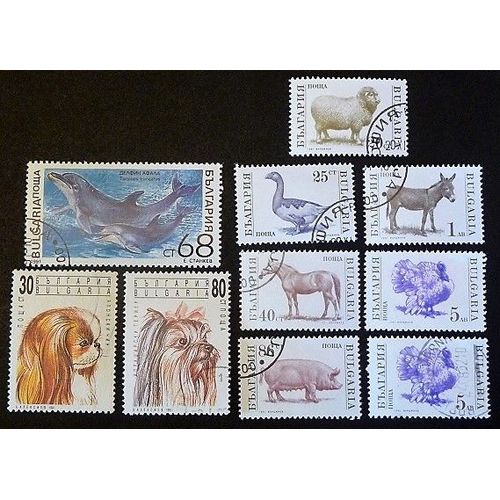 Bulgarie Oblitéré Lot De 10 Timbres De 1991 Animaux