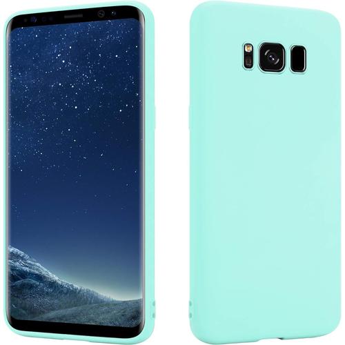 Coque Turquoise Compatible Avec Samsung Galaxy S8 Étui En Silicone Tpu De Qualité Supérieure Pour Le Chargement À Induction Résistant Aux Rayures Et Aux Chocs Surface Mate Mince