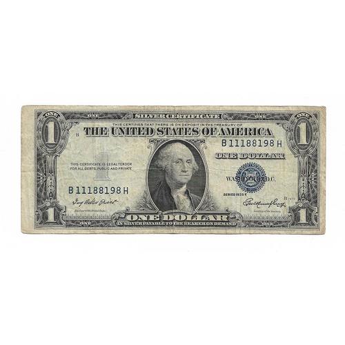 Billet Usa 1 Dollar - Série 1935e Washington D.C. Médaillon Bleu