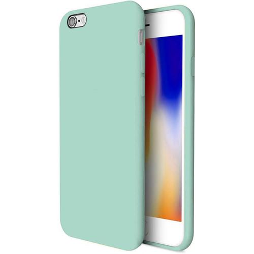 Coque Pour Apple Iphone 6 4.7""Étui Rigide Turquoise Silicone Liquide Premium Doux Doublure Intérieure En Microfibre Protège L'appareil Photo Antidérapant Résistant Saleté Rayures