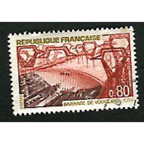 Timbre Oblitéré - " Barrage De Vouglans - Jura " - 0,80f - Combet - 1969