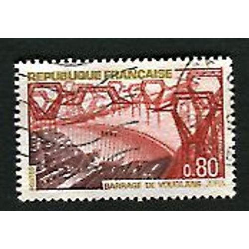 Timbre Oblitéré - " Barrage De Vouglans - Jura " - 0,80f - Combet - 1969