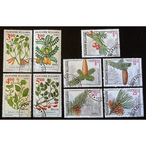 Bulgarie Oblitéré Lot De 9 Timbres De 1995-96 Plantes Résineux
