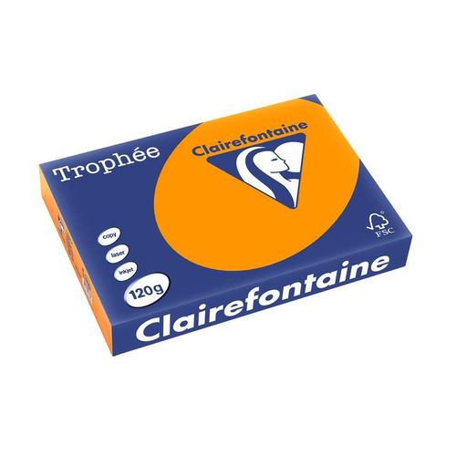 Trophée Ramette 250 Feuilles Papier 120g A4 210x297 mm Certifié FSC orange vif