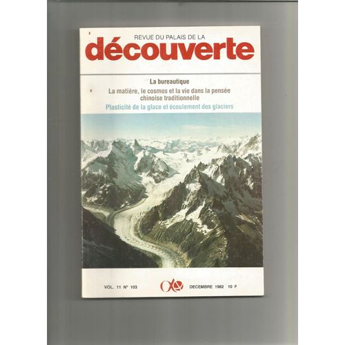Revue Du Palais De La Découverte 103/La Bureautique-La Matiere,Le Cosmos Et La Vie Dans La Pensee Ch