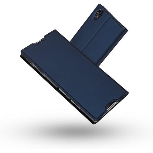 Coque Sony Xperia Xa1 Plus, Ultra Mince En Cuir Pu Premium Housse À Rabat Portefeuille Coque Étui De Bumper Folio À Clapet Avec Fermoir Magnétique Pour Sony Xperia Xa1 Plus Bleu