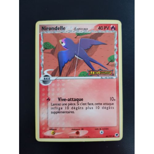 Nirondelle 66/101 Holo Set Ex Ile Des Dragons Fr Avec Logo