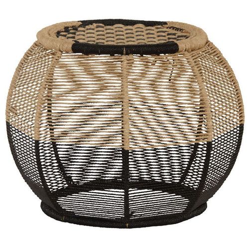 Tabouret Rond En Corde Bicolore