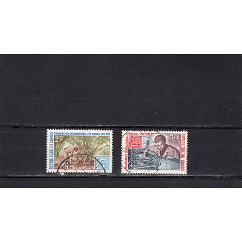 Timbres-Poste Du Congo (50ème Anniversaire De LOrganisation Internationale Du Travail)