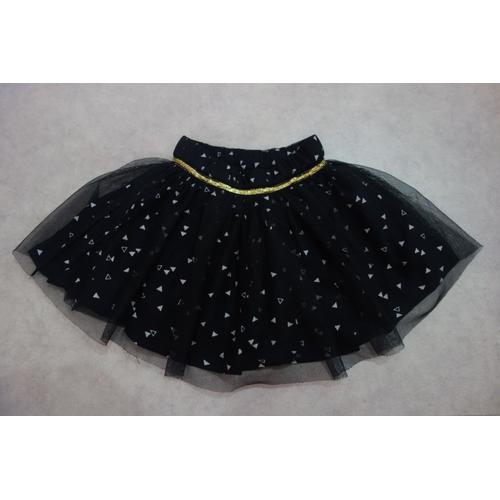 Jupe Courte En Tulle Noire "Graphique" 3 Pommes - 3 Ans