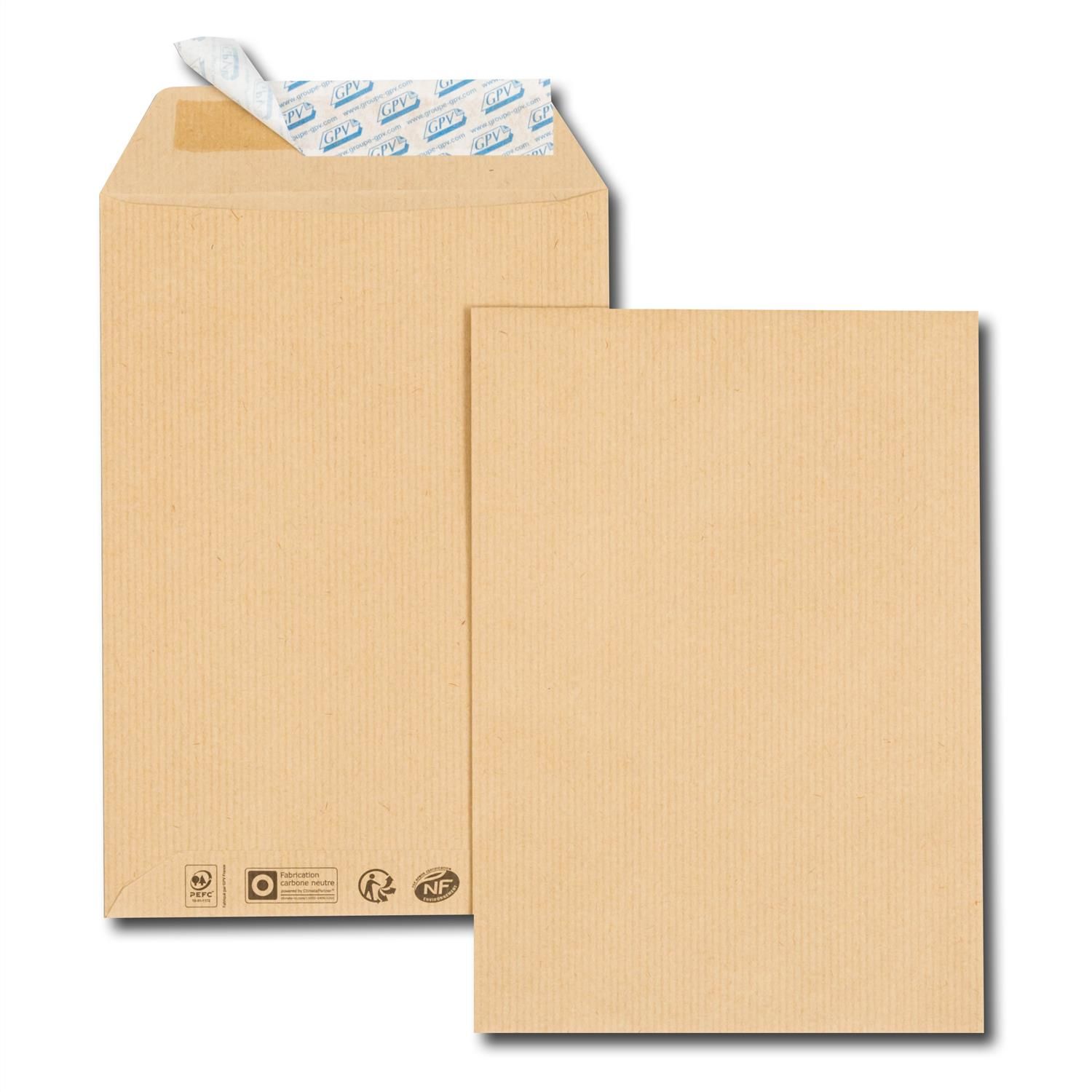 Gpv Gpv Paquet De 25 Pochettes Kraft Brun Auto-Adhésives 90g Format 24 260 X 330 Mm