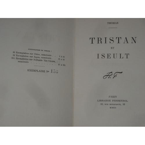 Tristan Et Iseult - Exemplaire Numerote