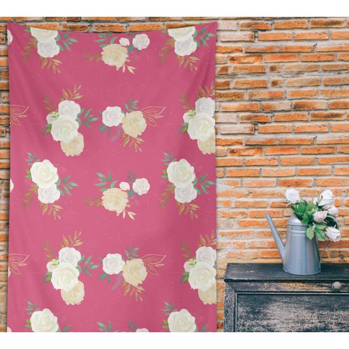 S4sassy Coton Rose Et Laisse La Foi Rose Floral Dortoir Tenture Portrait Tapisserie Salon Décor-58x80 Pouces