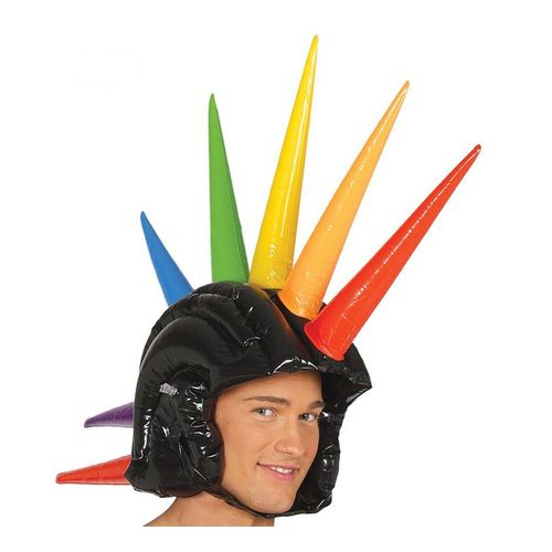 Crête Punk Gonglable Multicouleur (Taille Unique Adulte)