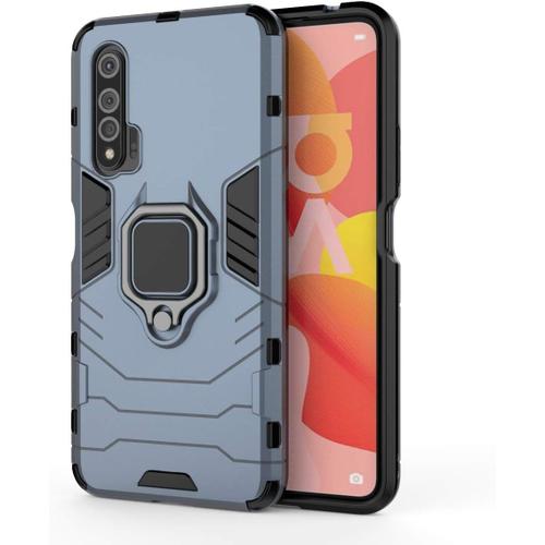 Huawei Nova 6 5g Coque Cadre En Tpu Souple Hybride+Coque Arrière Rigide Avec Anneau Rotatif À 360° Pour Support Magnétique Coque Antichoc Iron Man Pour Huawei Nova 6 5g Bleu Royal