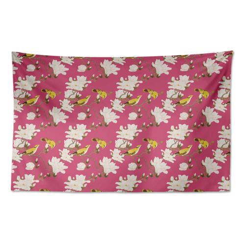 S4sassy Coton Tapisserie Paysage Rose Floral & Feuilles Oiseau Oiseau Décorative De Maison Jetée-58 X 80