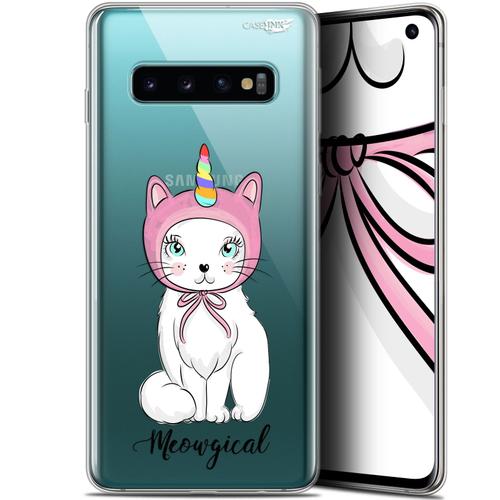 Caseink Coque Pour Samsung Galaxy S10 (6.1 ) Gel Hd [ Nouvelle Collection - Souple - Antichoc - Imprimé En France] Ce Chat Est Meougical